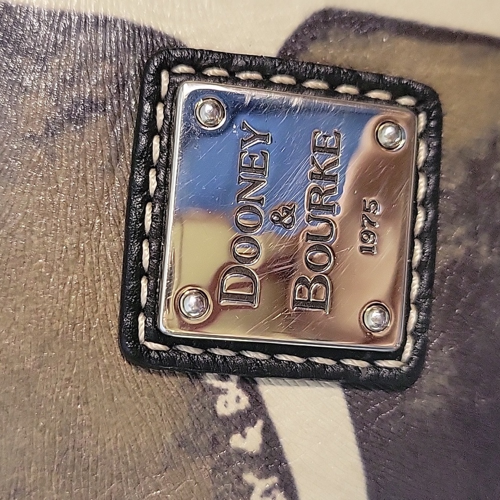 Dooney & Bourke Safari Print Shoulder Bag - Brown and Cream - Picture 2 of 9